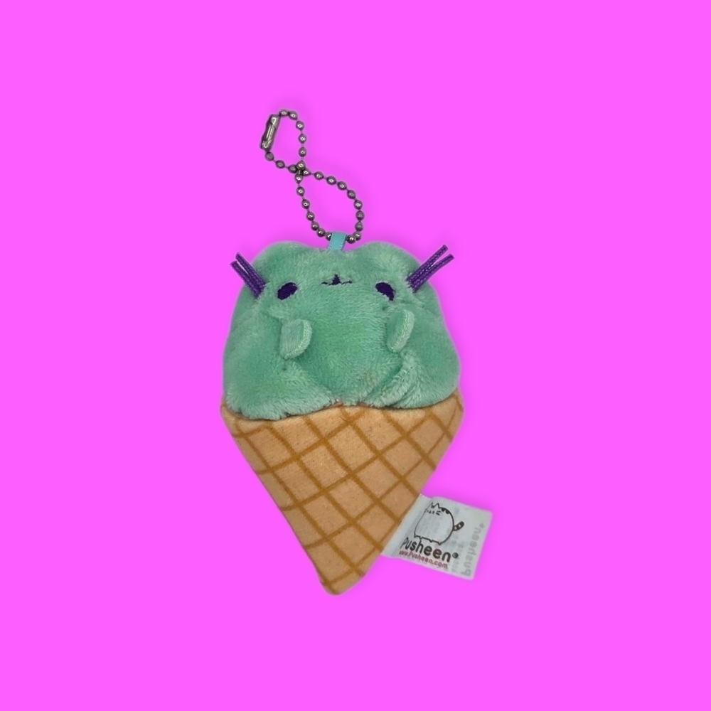 Pusheen Mint Icecream Surprise Plush Keychain